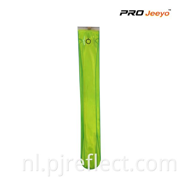 Wb Max012 Reflective Pvc Fluo Green Safety Led Light Slap Band